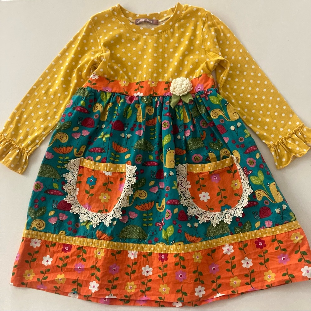 Jelly The Pug Girls 7 Polka Dot Forest Animals Dress Fall Carissa Dress